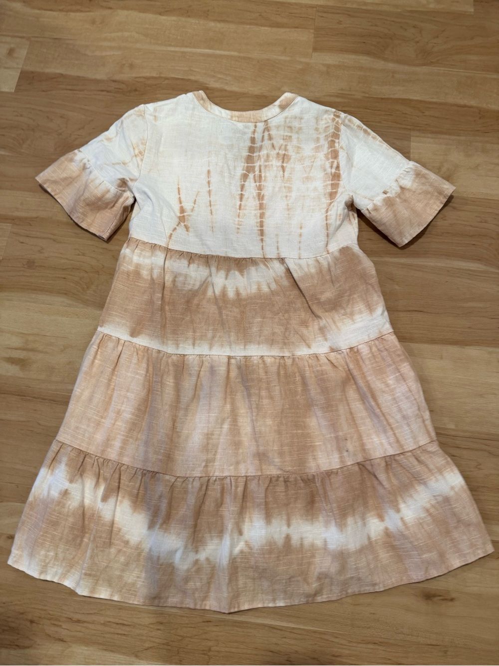 Faherty La Vida Short Sleeve Tie Dye Tiered Organic Cotton Dress Size Small - Picture 2 of 4